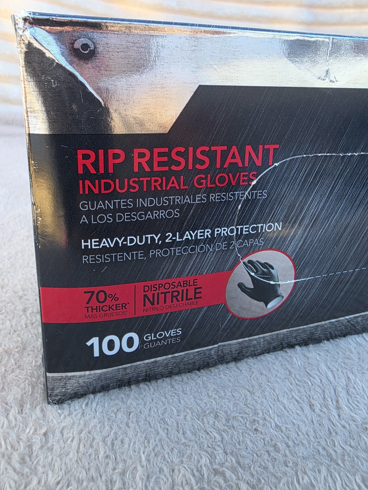 Venom Steel Rip Resistant Industrial Nitrile Gloves, Powder-Free, 100ct, OSFM