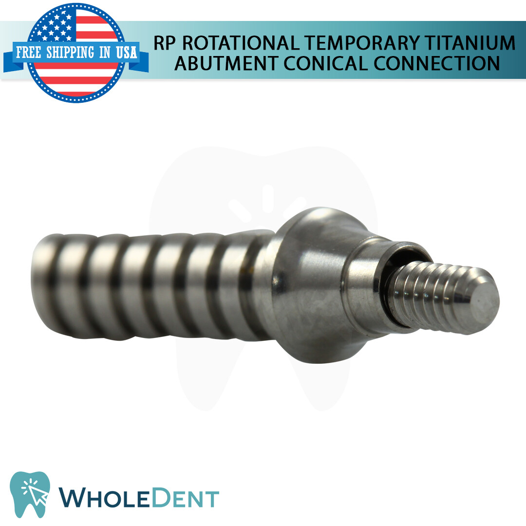 1x RP Conical Connection Rotational Temporary Titanium Abutment Dental 2.65mm