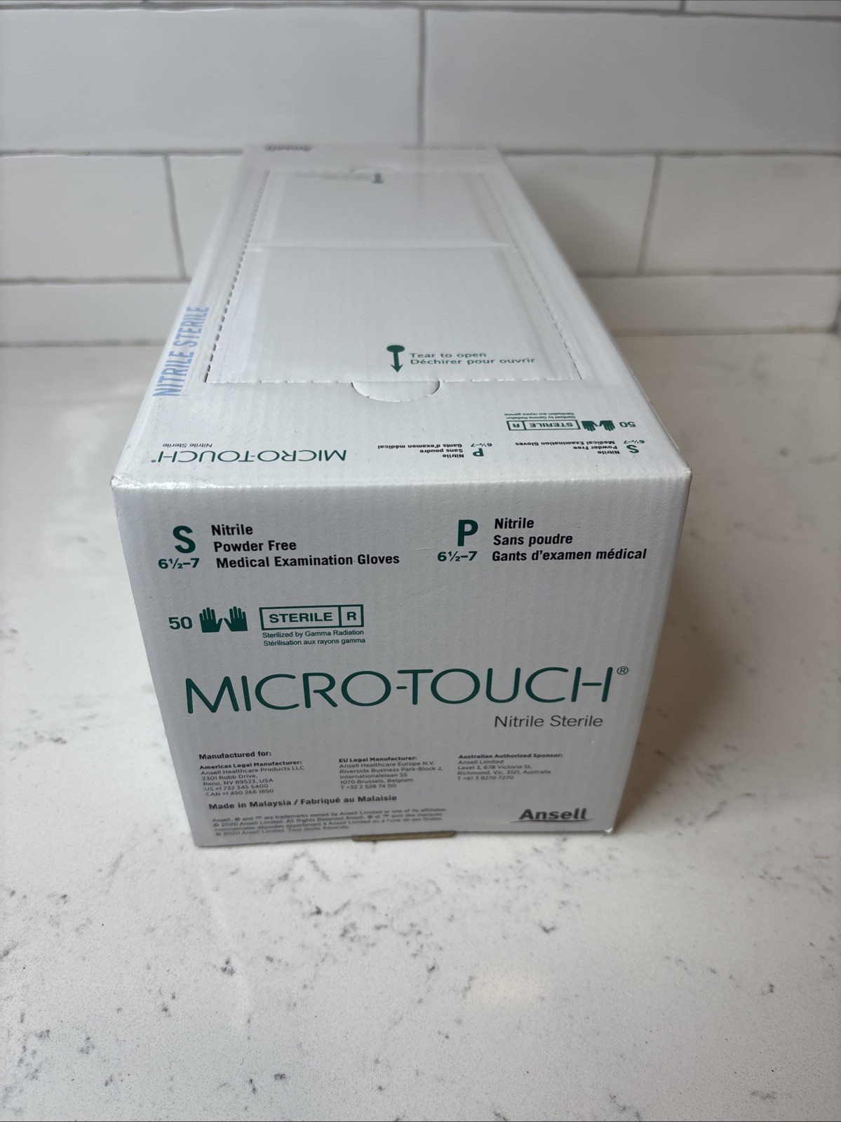 Ansell 6034151 Micro-Touch Small Nitrile Sterile Gloves Box of 50 Pair