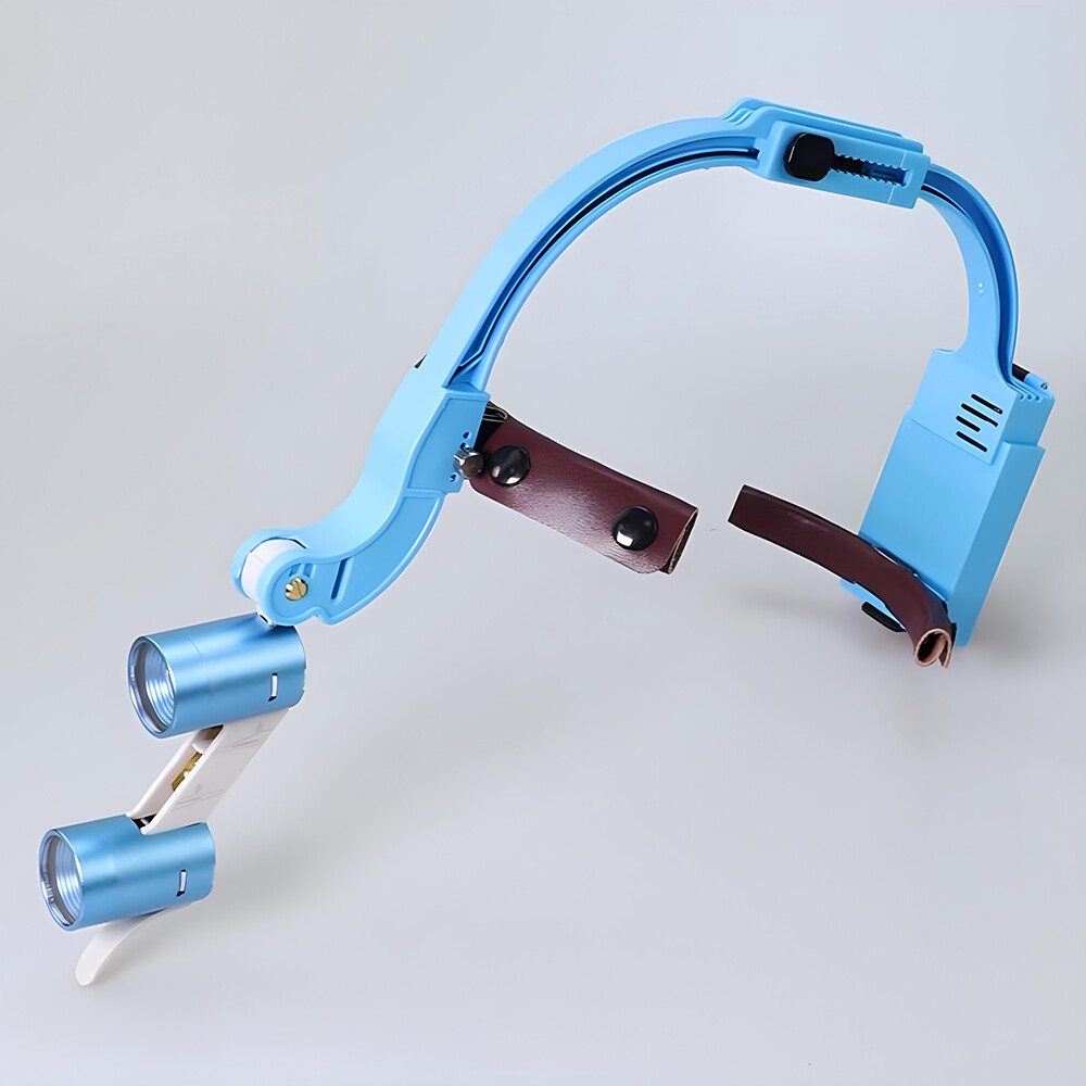 Wireless Dental 3.5X Binocular Loupes with 5W 2 LED Head Light Magnifying Glass