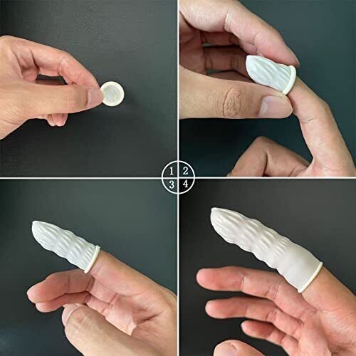 (500 PACK) Disposable Latex Finger Cots Medium Size Anti Static Durable Handmade