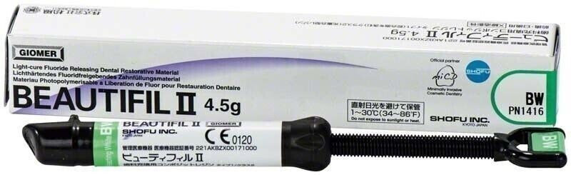 5 Pack Shofu BEAUTIFIL 2 Fluoride Releasing Restorative Composite 4.5gm Shade BW