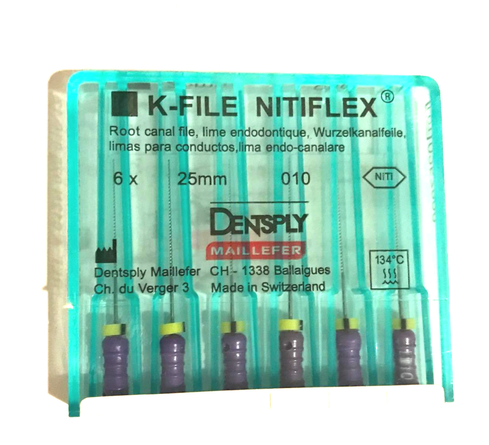Dentsply K-File Nitiflex 010 NiTi Flexible Endo Root Canal Hand Files 10pk 25mm