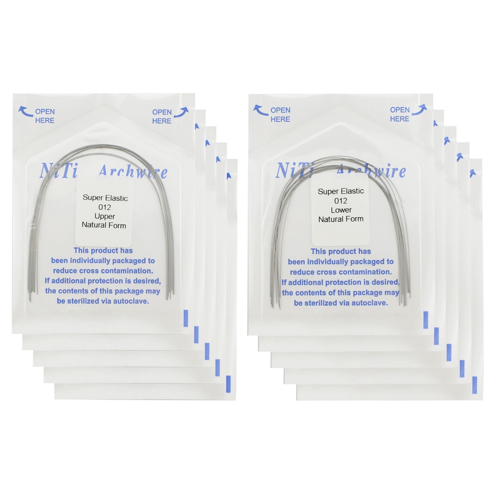 100pcs Orthodontic Arch Wires Niti Elastic Round Natural Arcos de Ortodoncia
