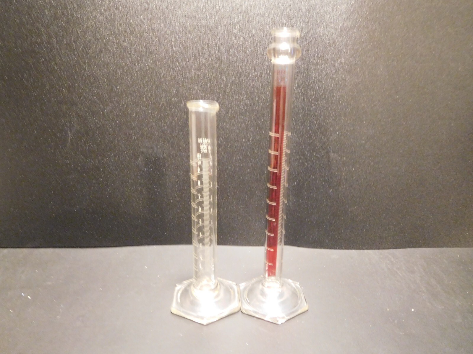 PYREX VINTAGE 250mL Single Scale Lifetime Red Graduated Cylinder Rim 3046 B/3025