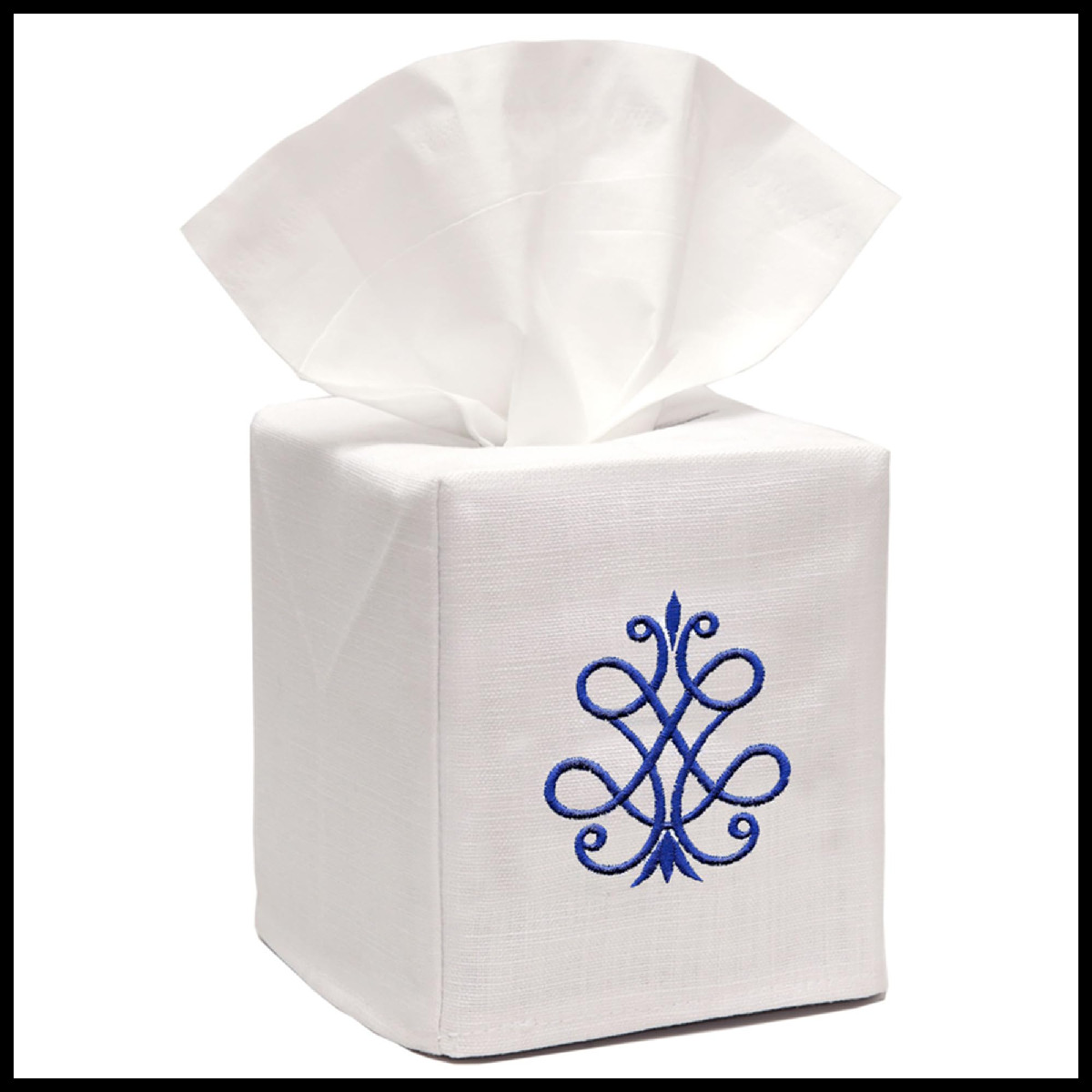 Jacaranda Living Square Tissue Cover Linen/Cotton Fabric Tissue Holder