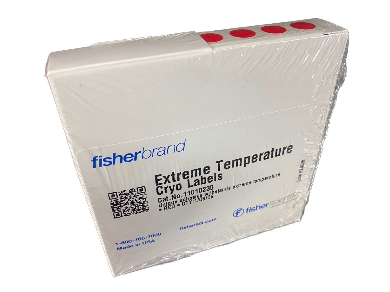 FISHERBRAND 3/8” Red Dot Extreme Temperature Cryo Label 11010235 (1/pk)