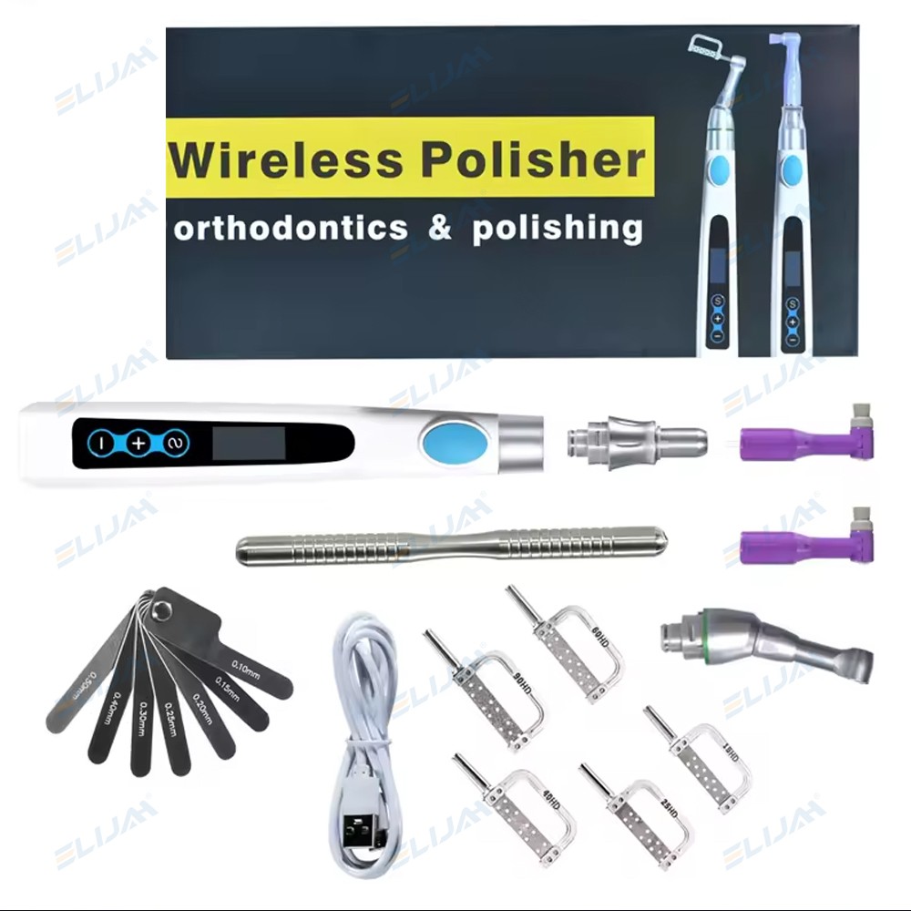 Dental Electric Polisher w/2 Detachable Polishing Heads Wireless Type-C Charging