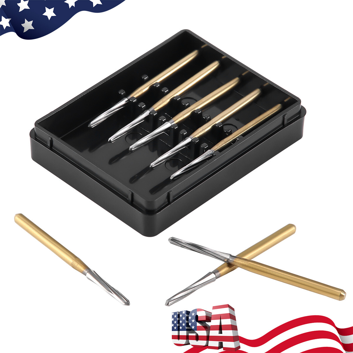 5Pcs AZDENT Dental Endodontic Tungsten Carbide Burs FG 1.6mm Root Canal Endo-Z