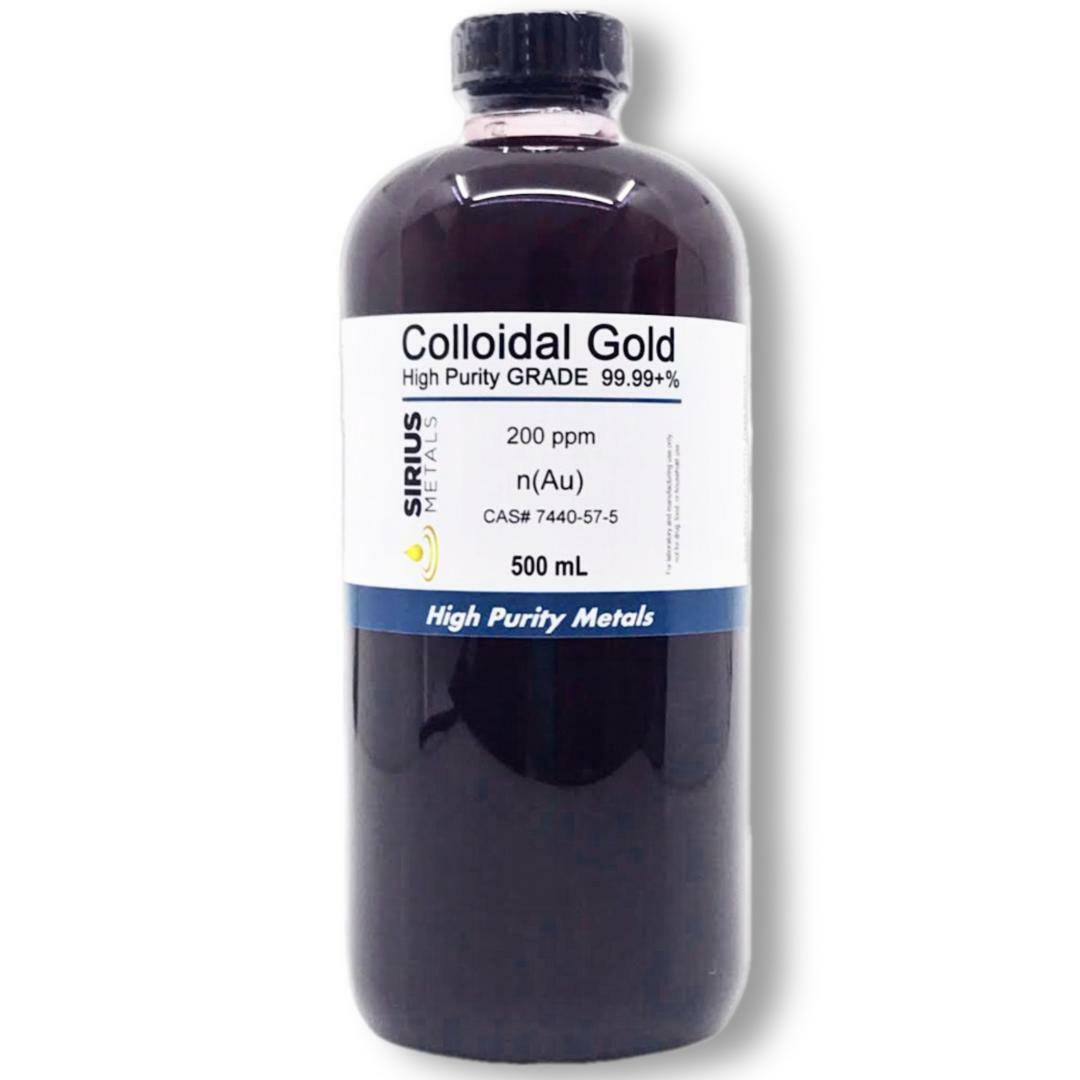 True Colloidal Gold – 200 ppm – 500 mL (16.9 Fl Oz) in Clear Plastic Bottle