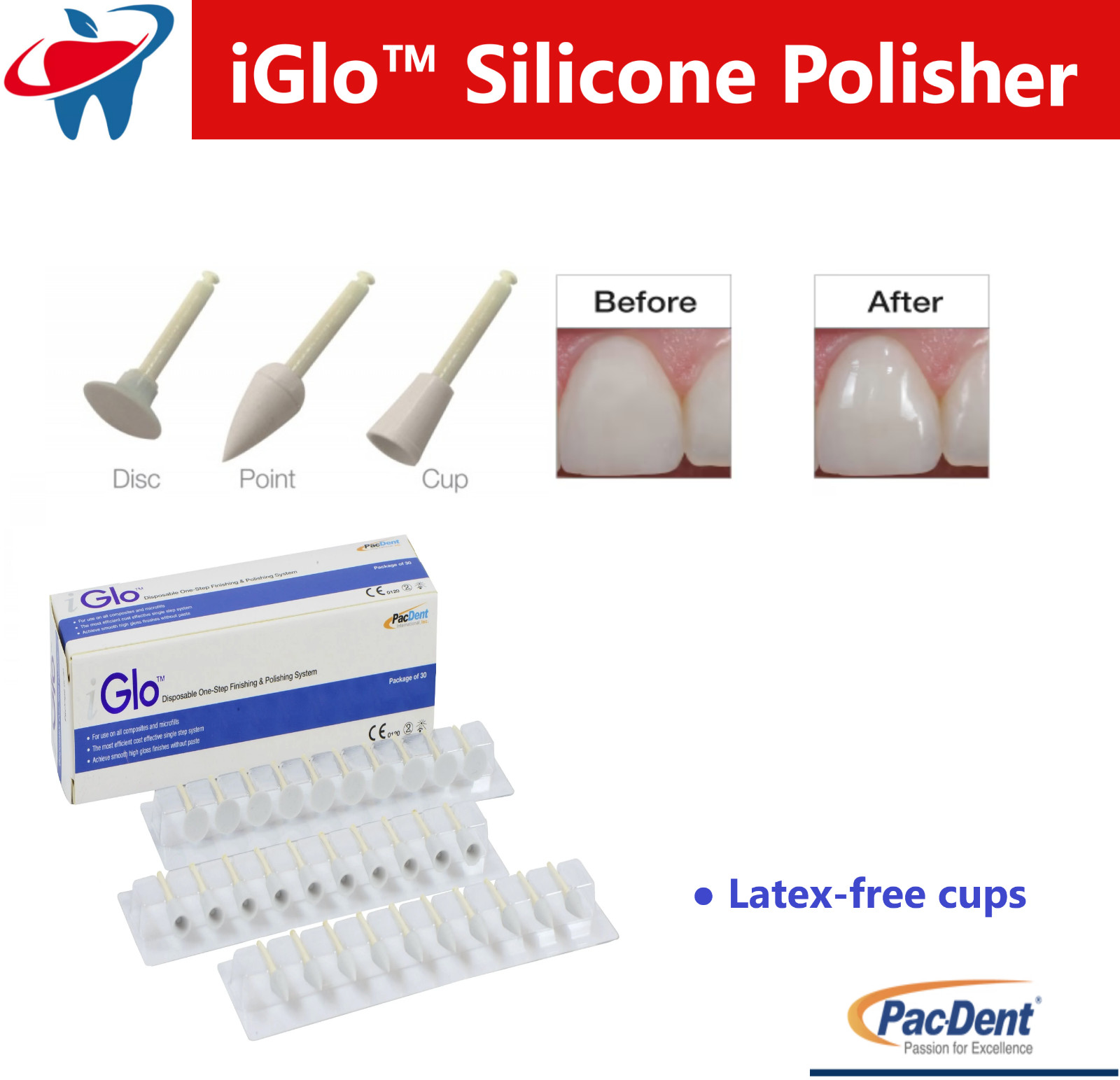 Dental Silicone Polisher Points Polishing for Composite Natural Teeth Porcelain