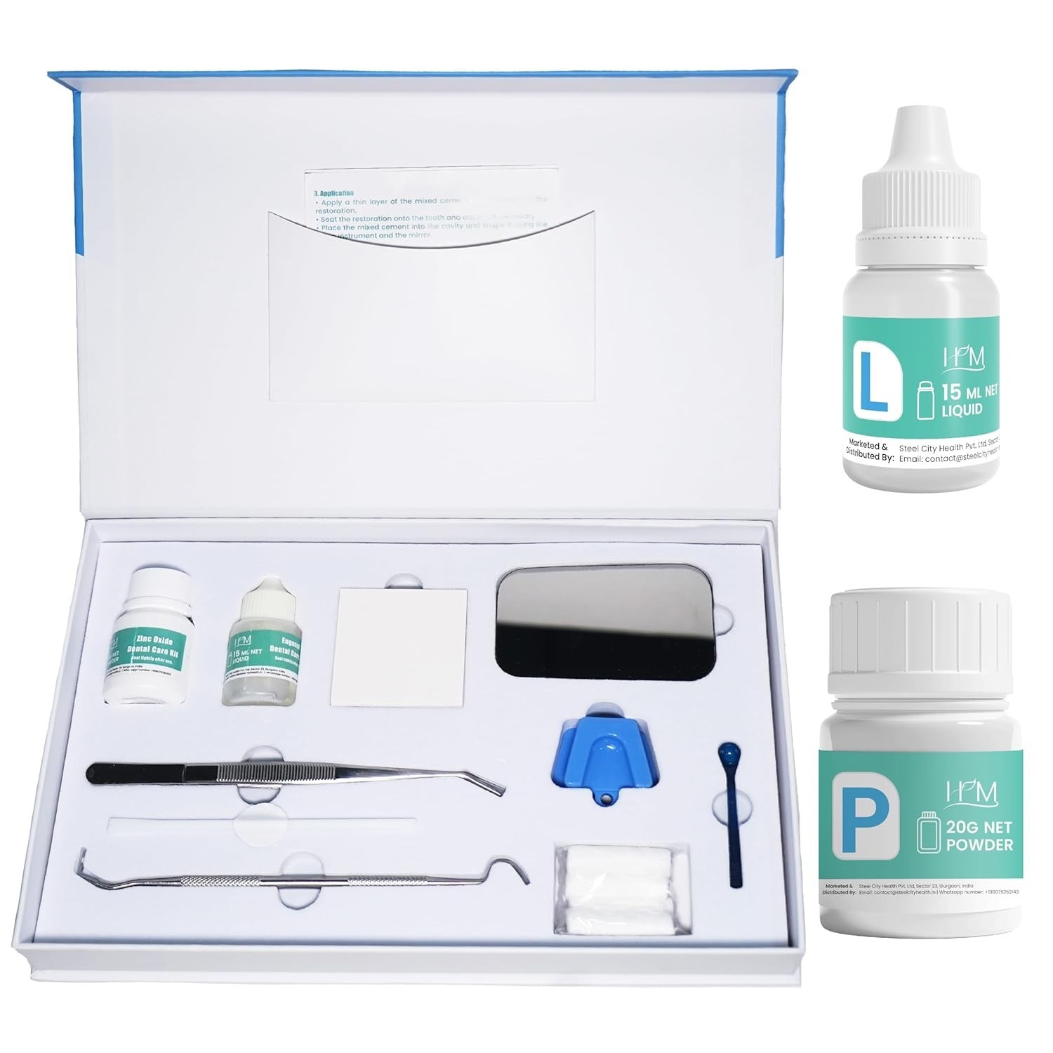 HM Zinc Oxide Eugenol Dental Cement Kit | Super Adhesive | Instant Tooth Repa…