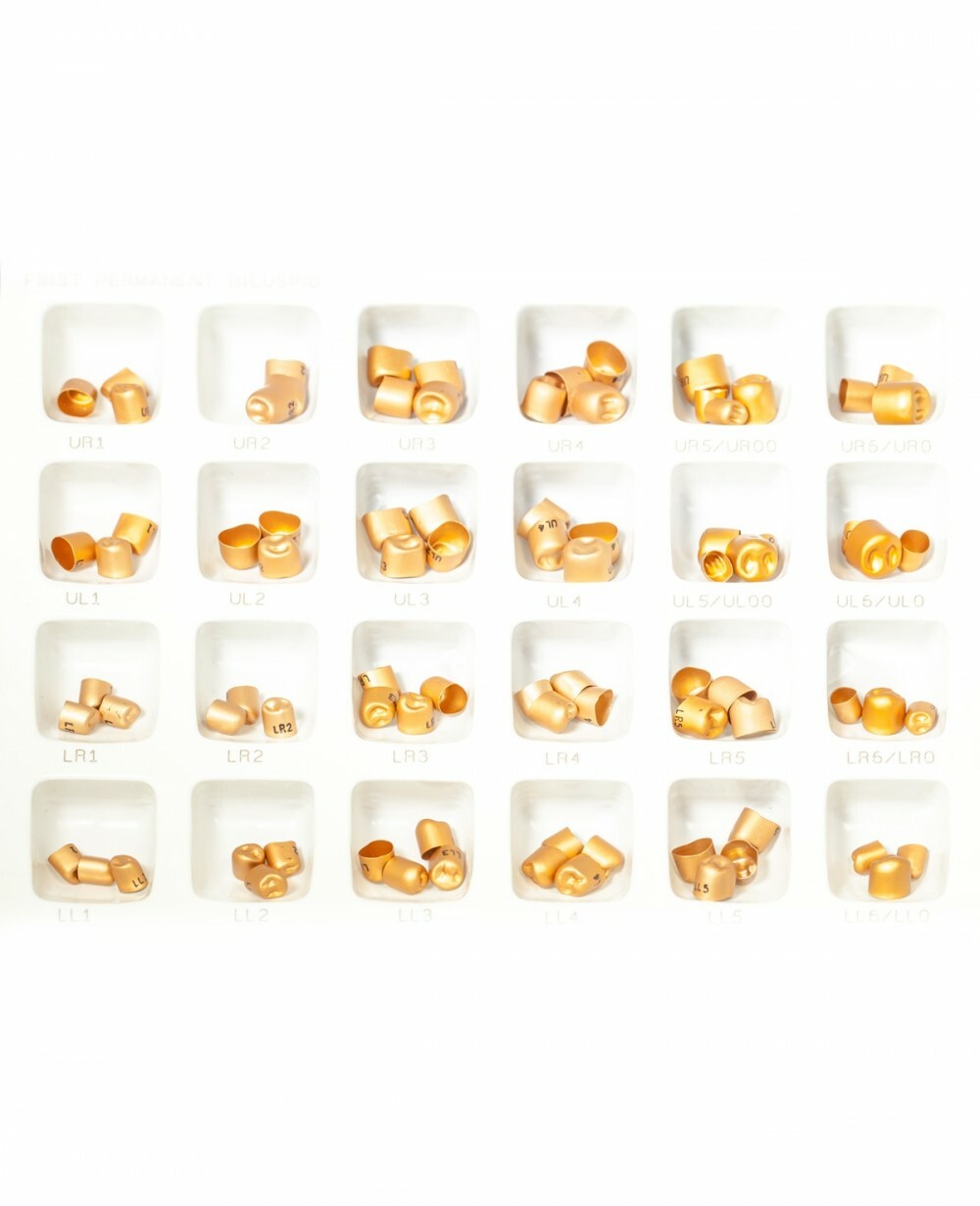 84pc TempGold First Permanent Bicupsid Gold Aluminum Temporary Crowns DSC