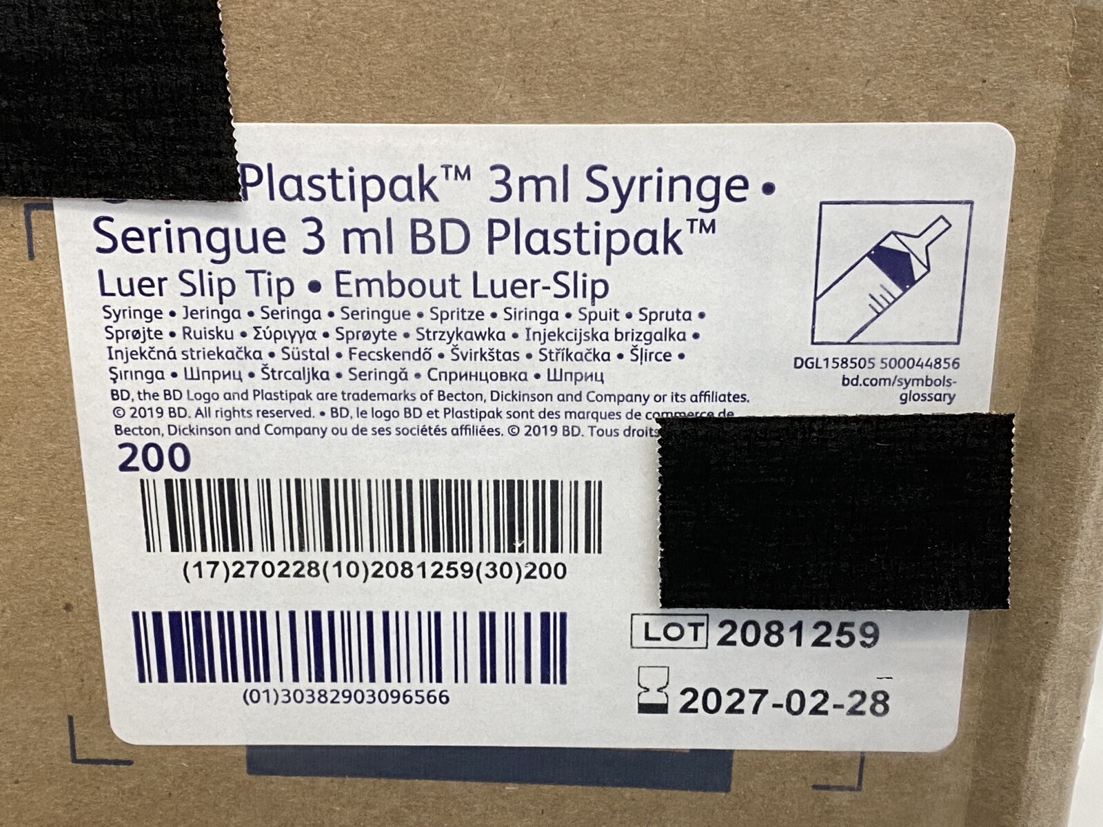 (800/Cs) Laboratory 3mL Plastic Disposable General Use Syringes w/ Slip Tip