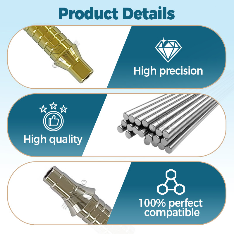5 pcs Temporary Titanium abutment with screw fit to Straumann ITI platform RC/NC