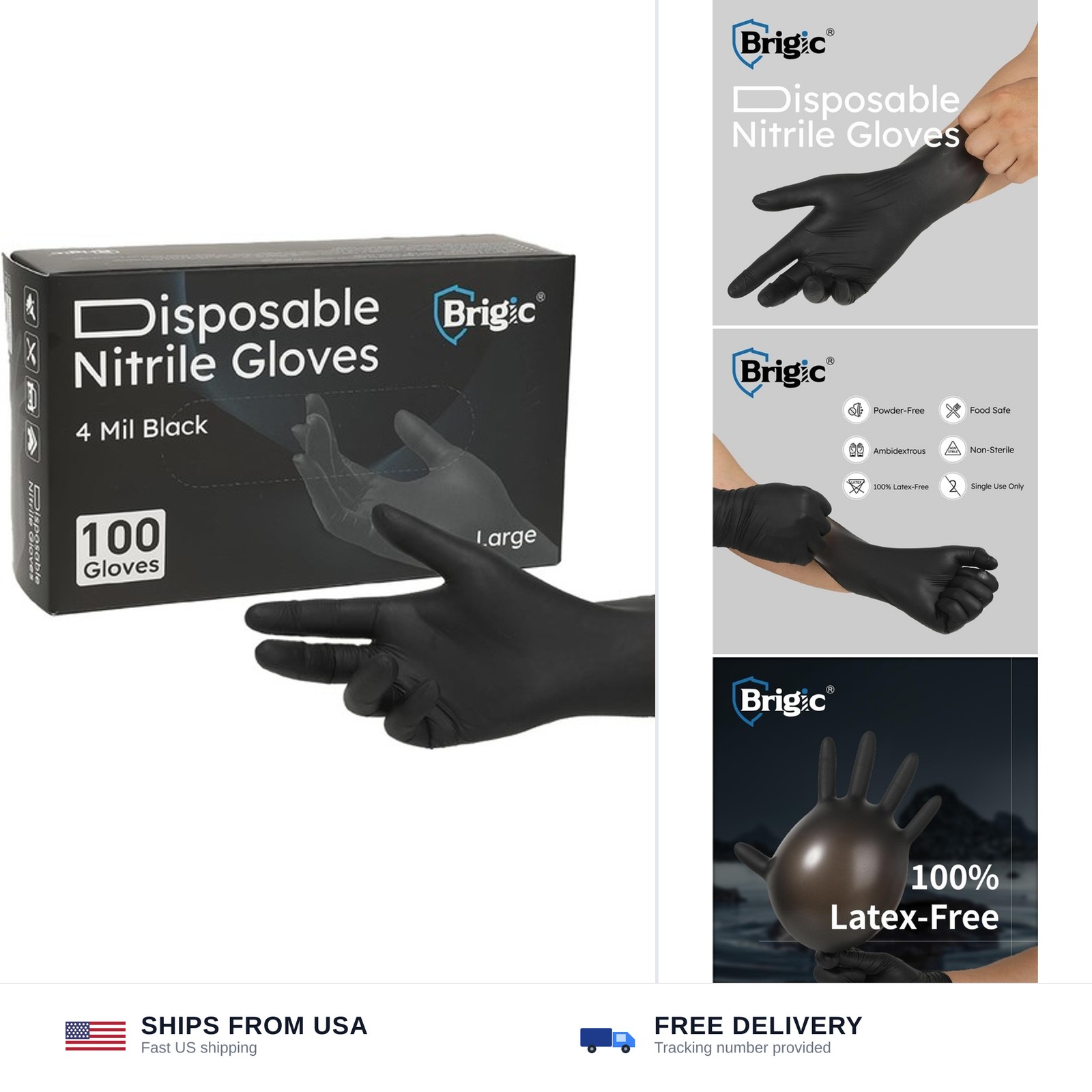 Disposable Nitrile Gloves, Textured Grip, 4mil, Lightweight, Slip-Resistant, …