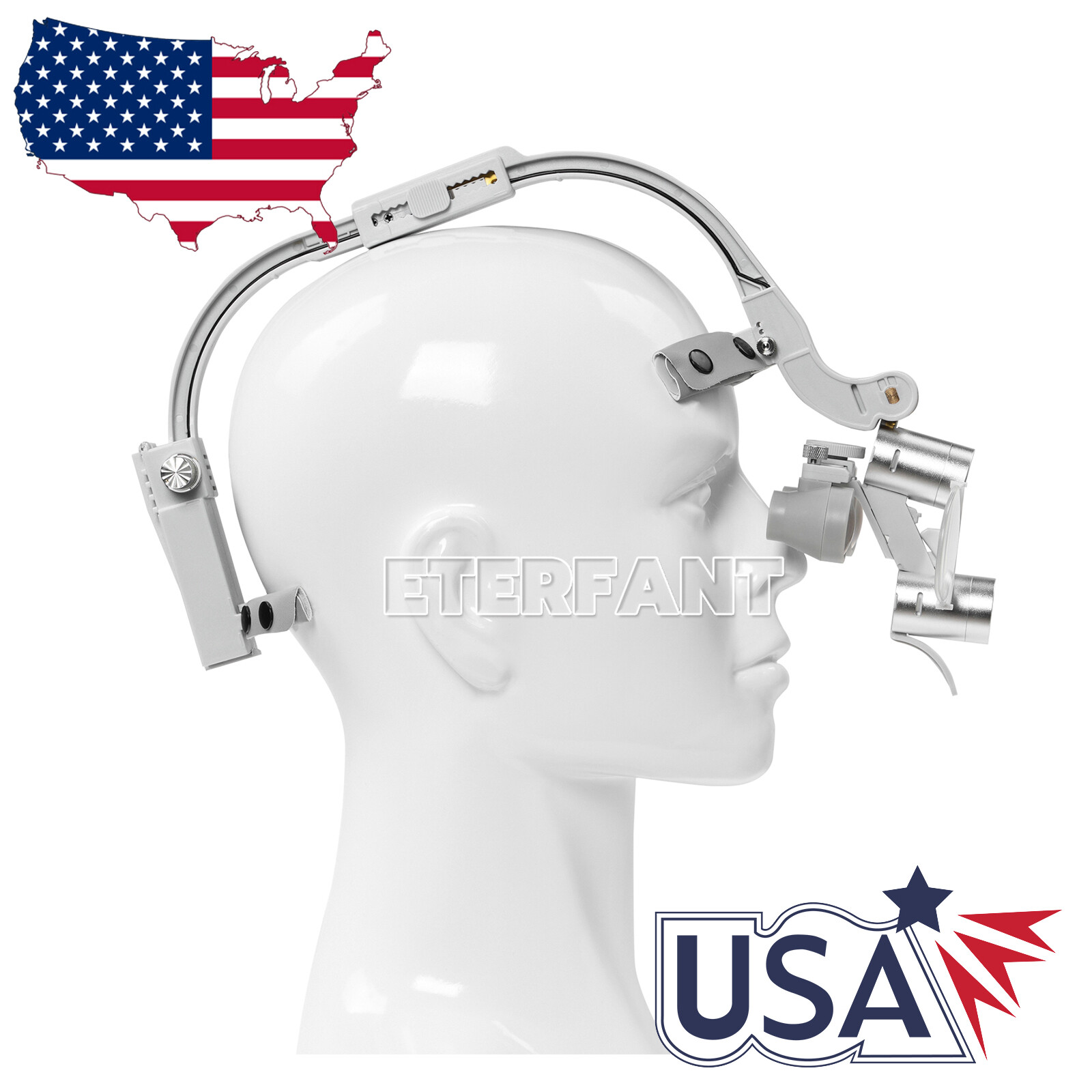Medical 5W Dual LED Wireless Dental Headband Head Light 3.5X Binocular Loupes