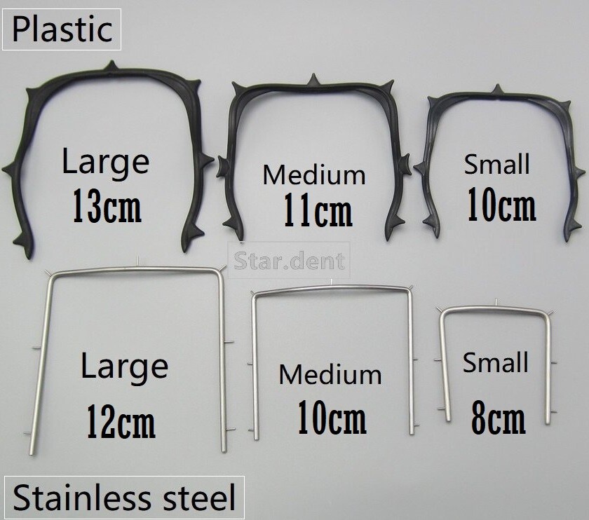 Dental Rubber Dam Sheet Frames Hager Light X-Ray Film Bracket Plastic Steel SML
