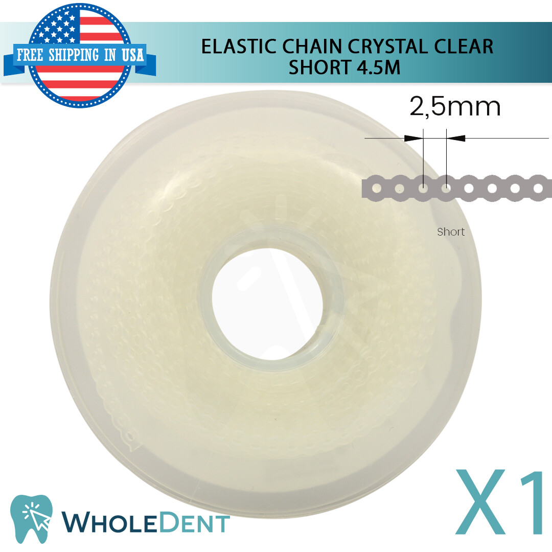 Orthodontic Dental Elastic Chain Crystal Clear Short 4.5m Power Tooth Morelli
