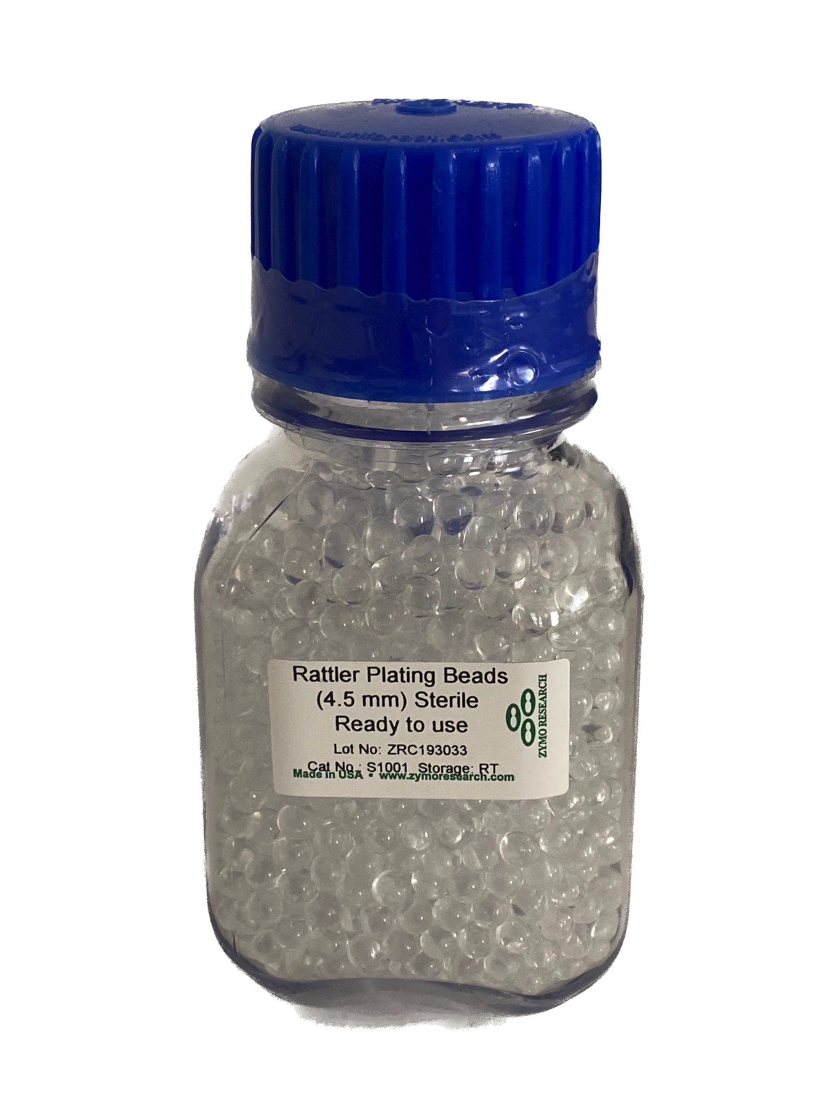 ZYMO 4.5mm Glass Rattler Plating Beads Autoclavable 230g/Bottle S1001