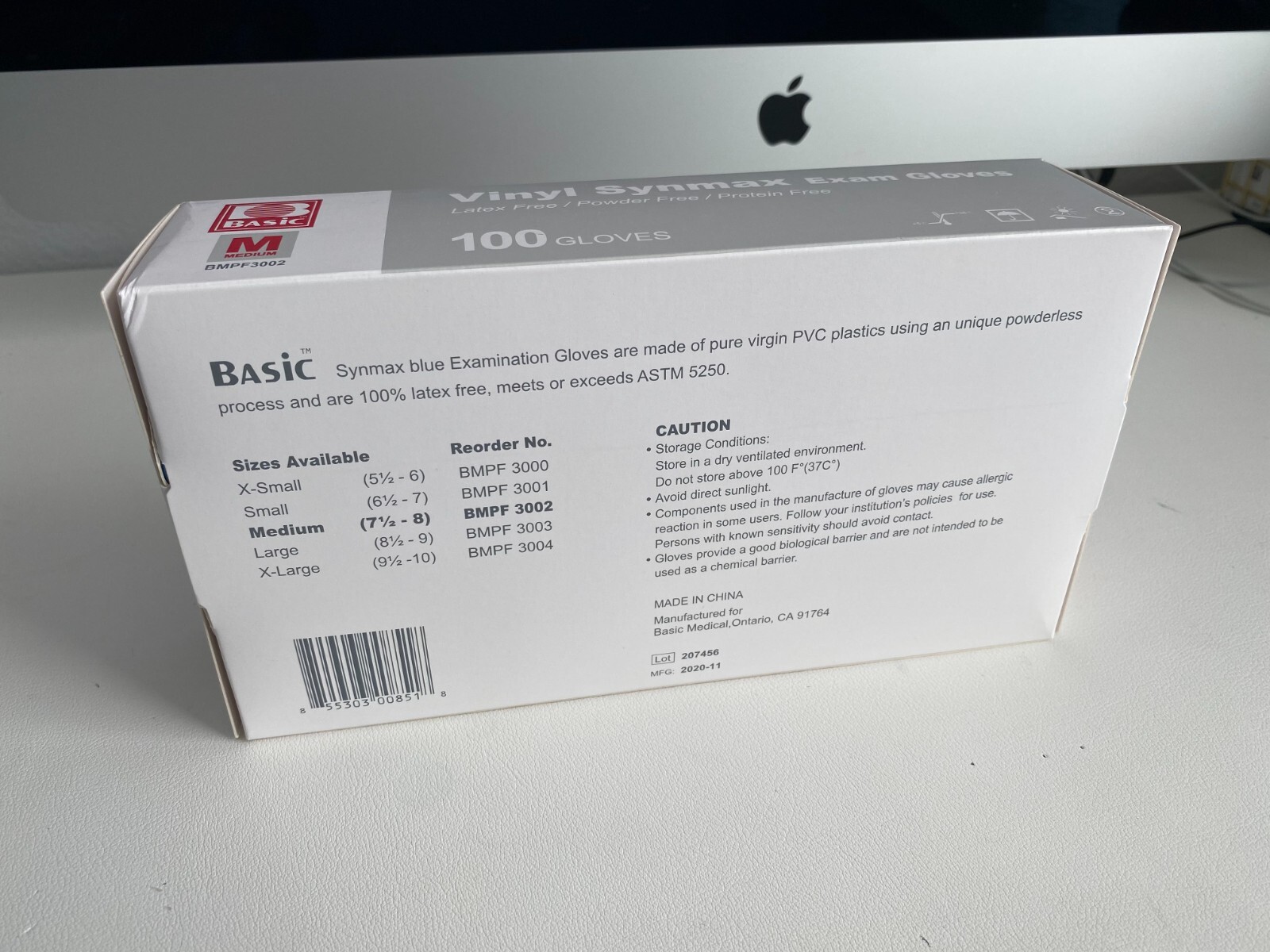 Basic Blue Vinyl Synmax Exam Gloves Latex-Free & Powder-Free S/M/L/XL-SIZE