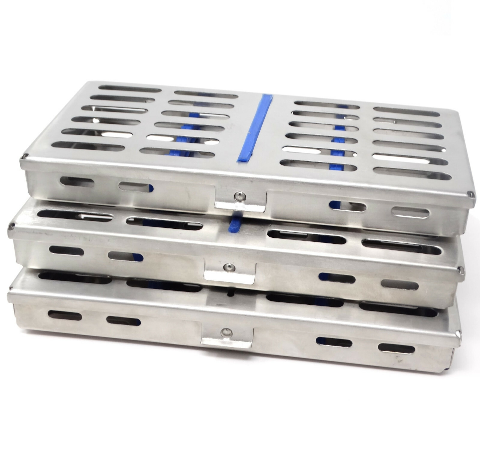 3 PCS Surgical Dental Autoclave Sterilization CassetteTray Box For 7 Instruments