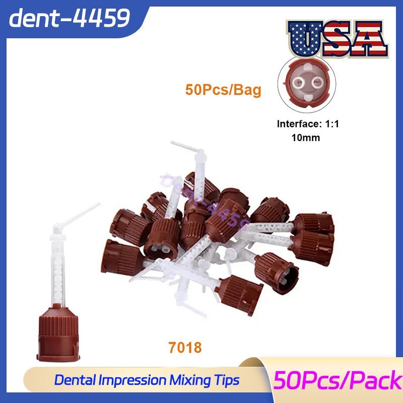Dental Impression Mixing Tips 1:1 For Light Body Mixing 50Pcs/Pack USA