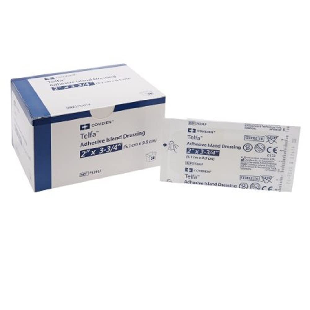 Telfa Adhesive Island Dressings, 2×3.75 Sterile Latex 50 Count (Pack of 1)