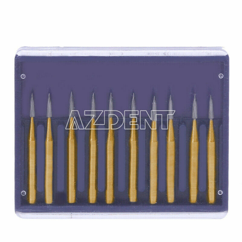 AZDENT Dental Trimming & Finishing Gold Burs Carbide Burs FG7901 10PCS /box