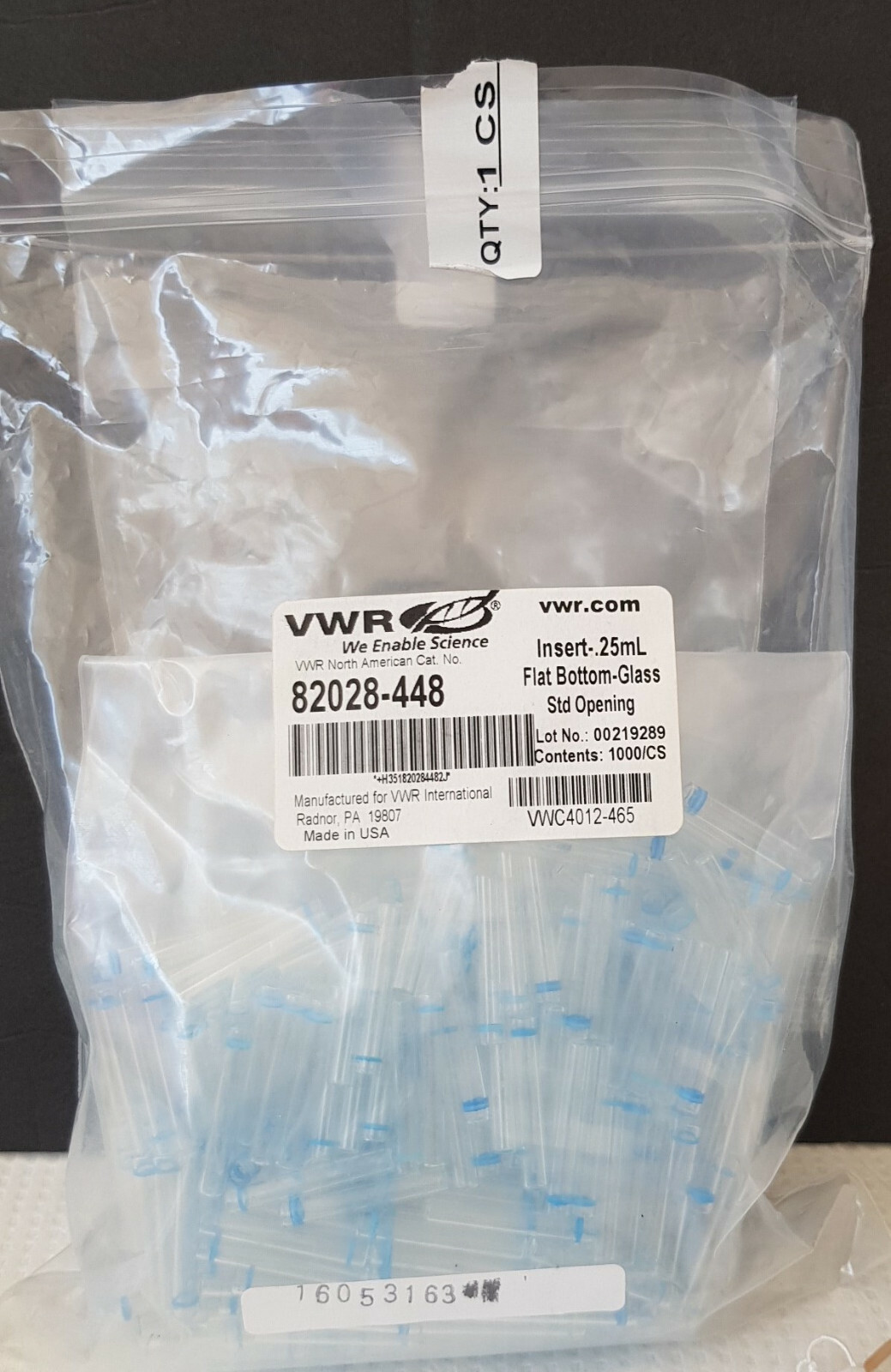 Standard Flat Bottom Glass Insert .25mL, 720-pk.
