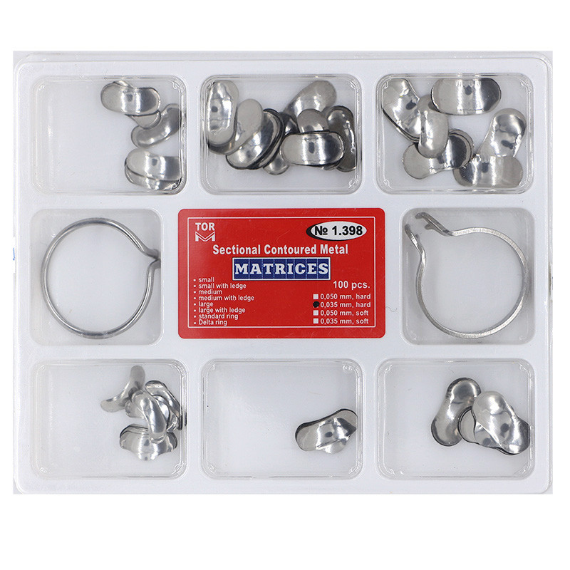 5×Dental TOR VM Orthodontic Sectional Contoured Matrices 35 μm Hard 2 Ring