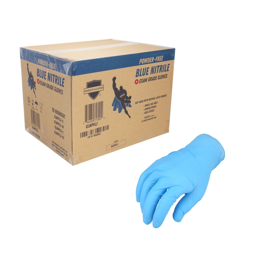 X-Large 3 Mil Textured Blue Nitrile Powder Free Gloves 1000 Pieces