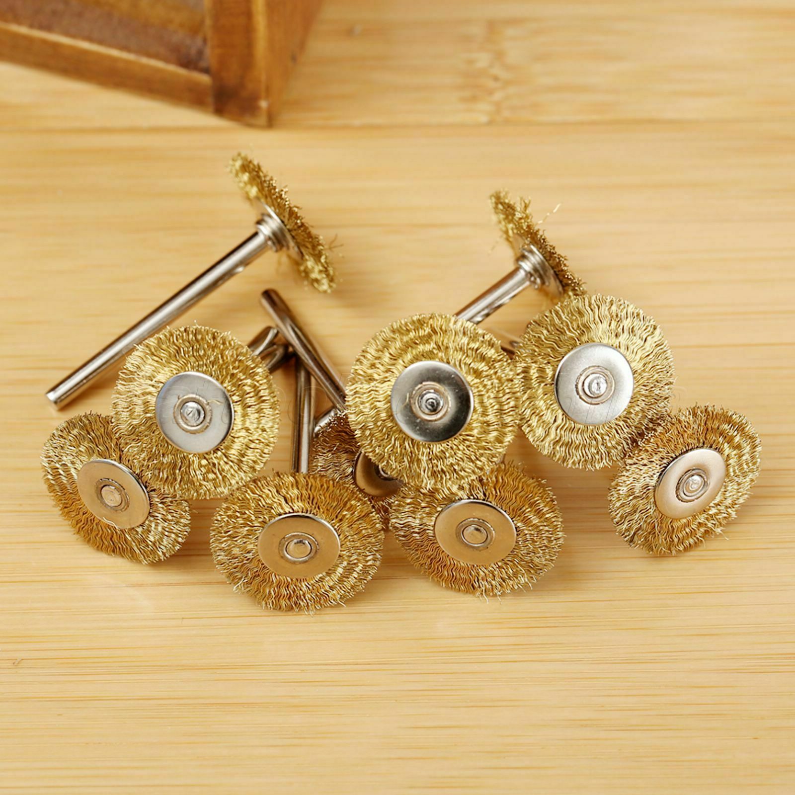 10pcs Copper Wire Brush Polishing Wheel for Dental Lab Rotary Tools 2.35mm Shank