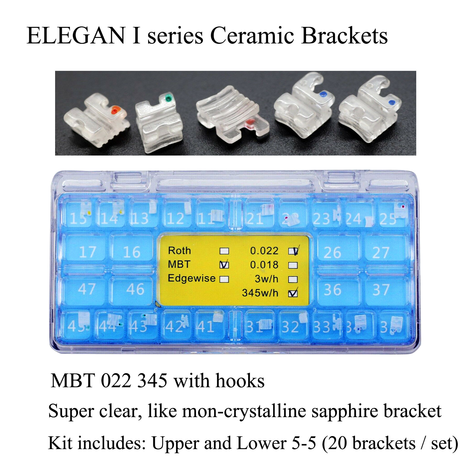 Orthodontic Self-ligating Bracket Ceramic Braces Damon Clear 3M Clarity Roth MBT