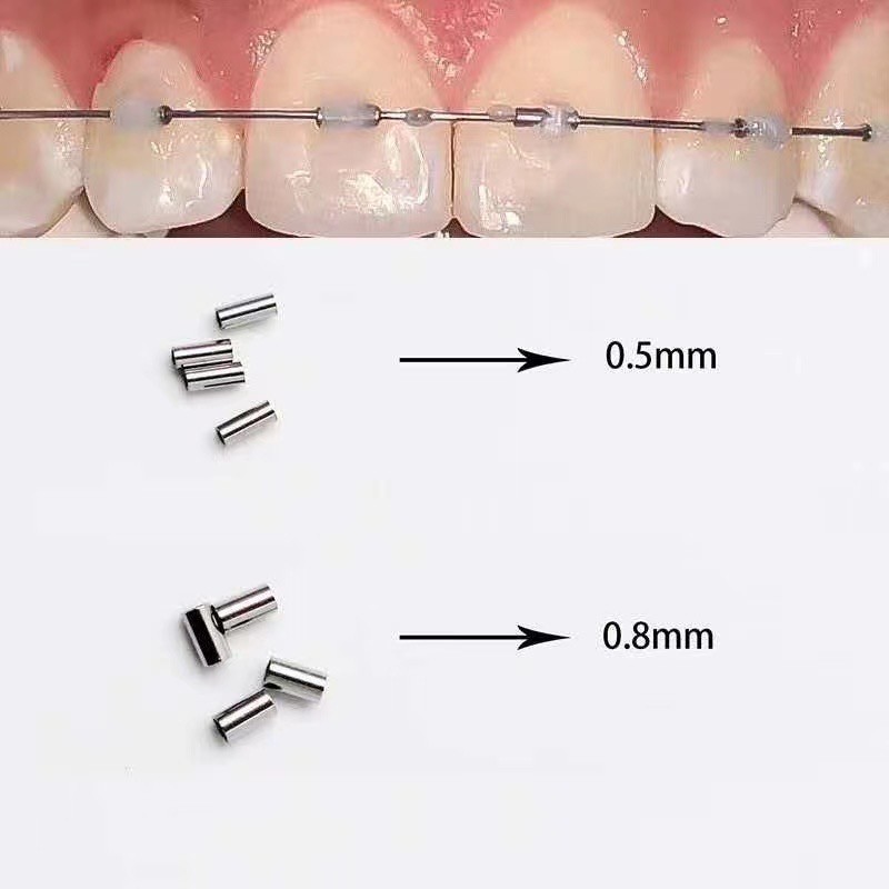Dental Orthodontic Crimpable Hook Stop tube Mini Stops Bracket Stopper 0.5/0.8mm