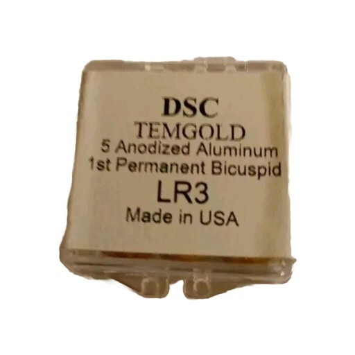 DSC Dental 1st Permanent Bicuspid TEMGOLD 5/Pk ANODIZED ALUMINUM USA LR3