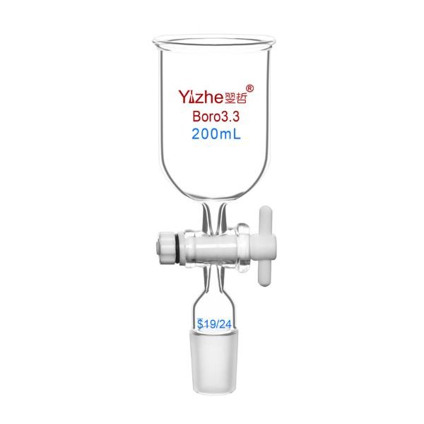Chemistry Laboratory Glassware: 50ml-1000ml Cylindrical Funnel w/ PTFE Piston