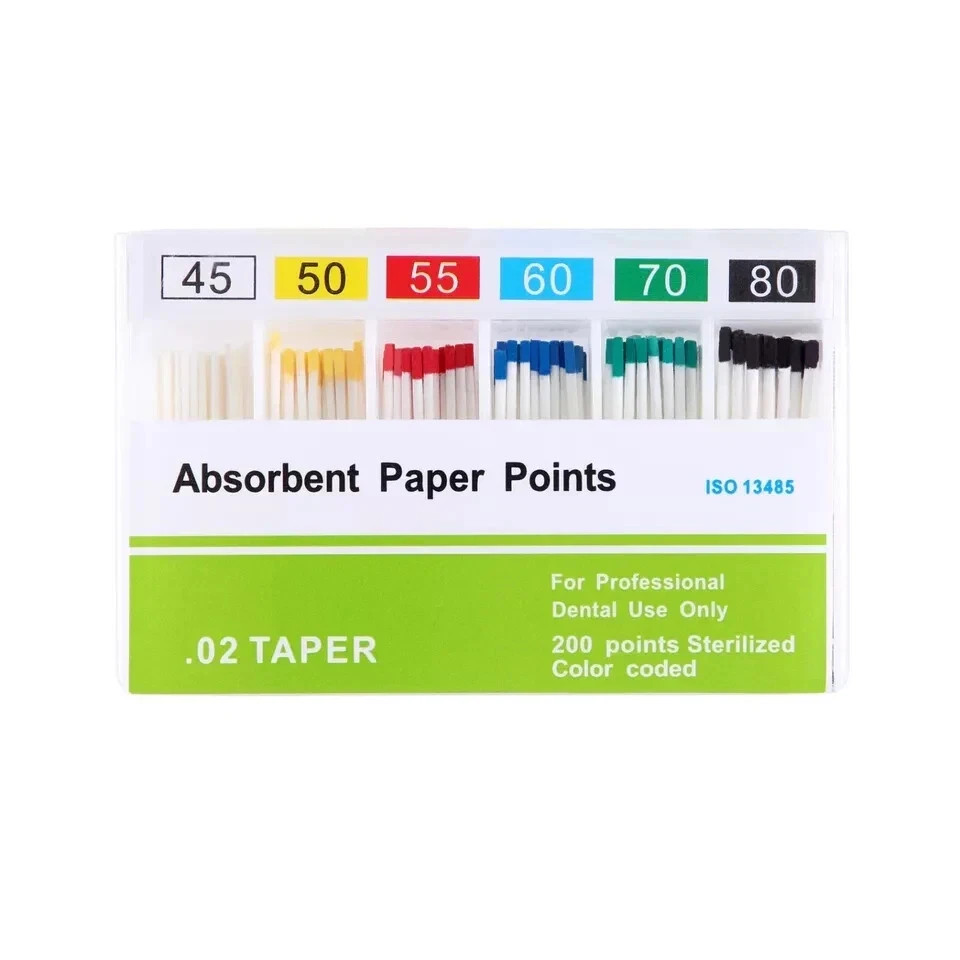 Dental Endodontic Taper 02 04 06 Root Canal Cleaning Absorbent Paper Points
