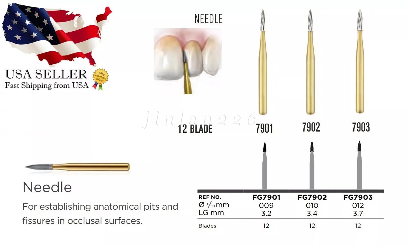 Dental Carbide Tungsten Trimming Finishing Drills Burs Egg Football Round