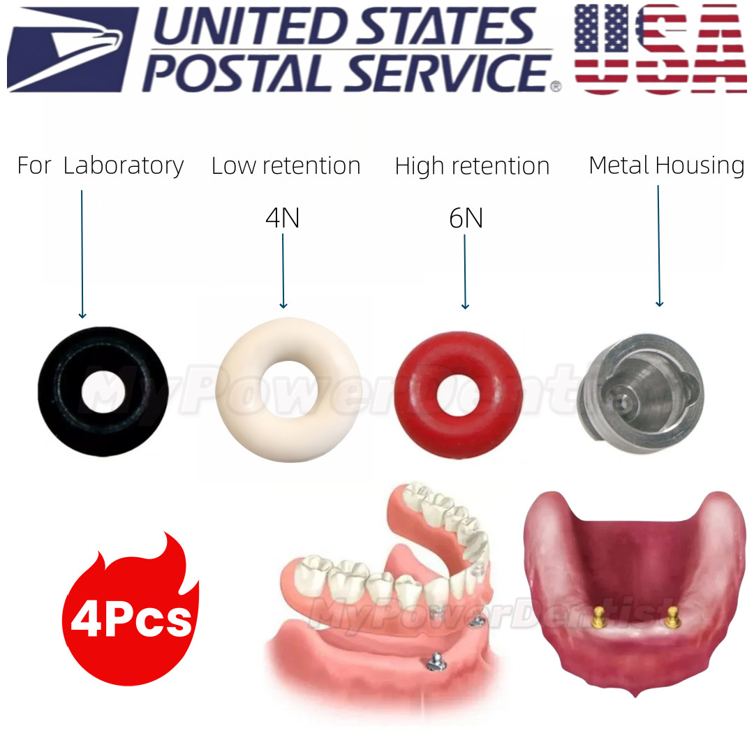 Dental O-ring Caps Ring Retention Cap Implant Fits Hiossen Ball Abutment Osstem