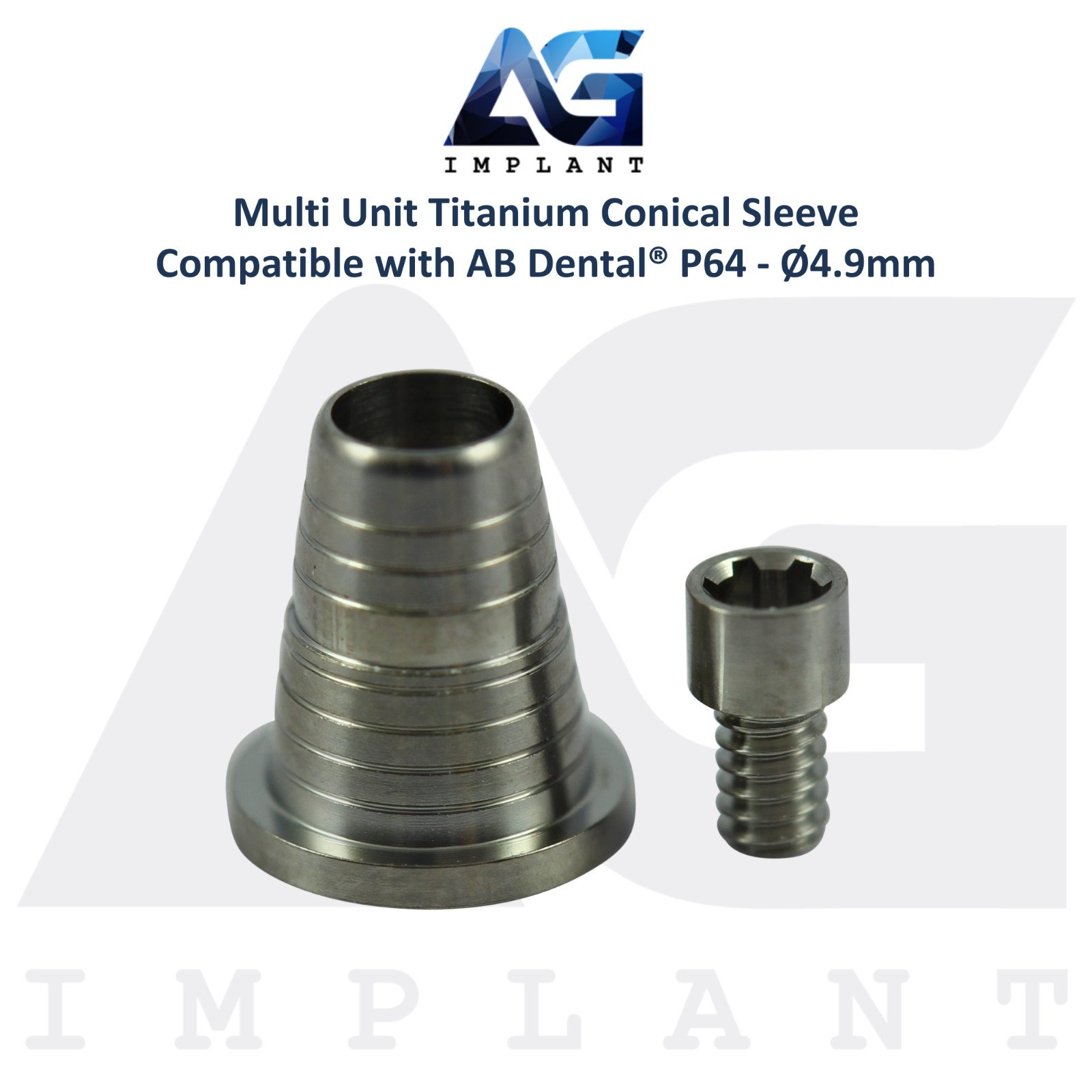 Multi Unit Titanium Conical Sleeve P64 AB Dental® Compatible Ø4.9mm