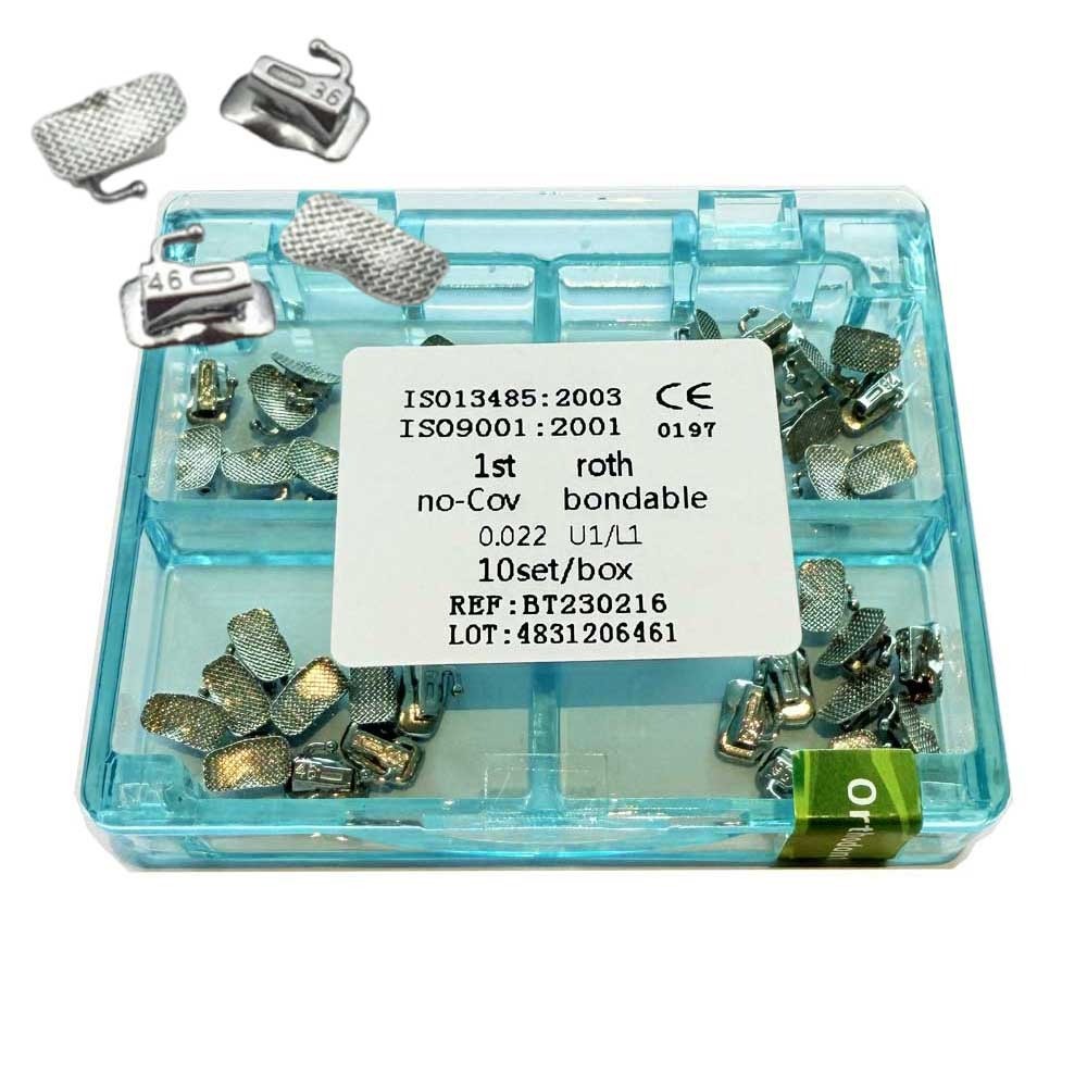 10sets Dental Orthodontic Single Buccal Tubes 1st Molar Roth 0.022 Bondable Mesh