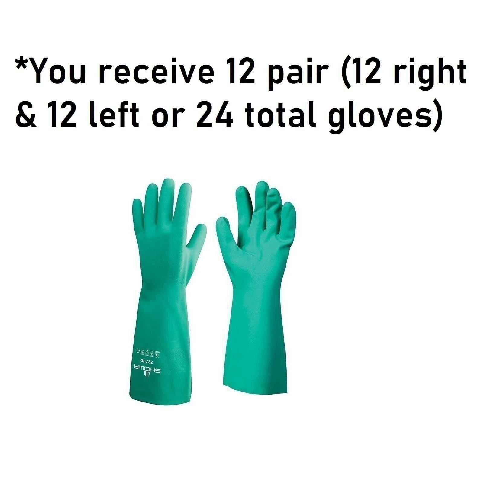 SHOWA 727 Nitrile Unlined Chemical Resistant Safety Work Glove