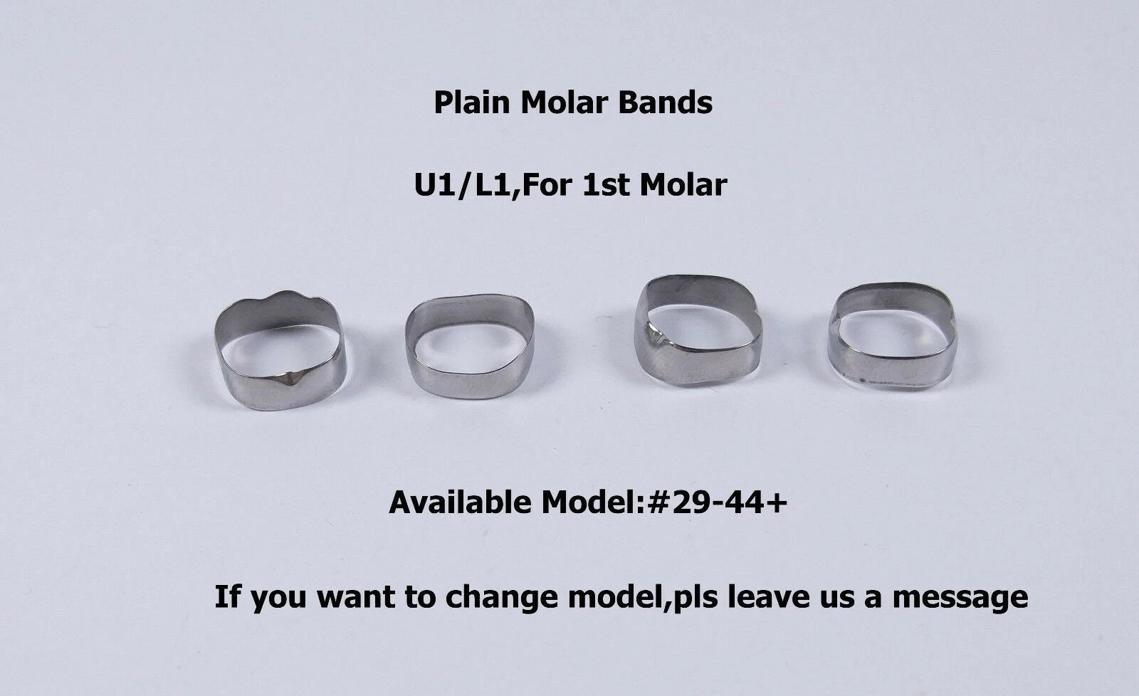 Dental Ortho 1st Molar Bands 022 Plain Band Buccal Tube U1L1 Lingual Cleat 29-43
