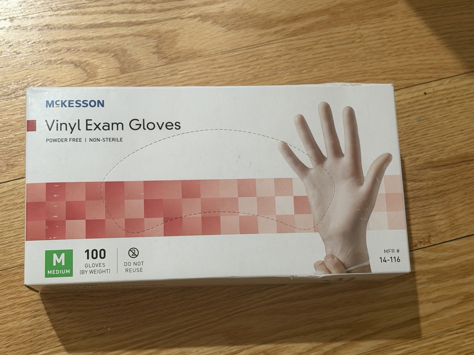 McKesson Vinyl Exam Gloves Medium Powder-Free 100 Count MPN 14-116