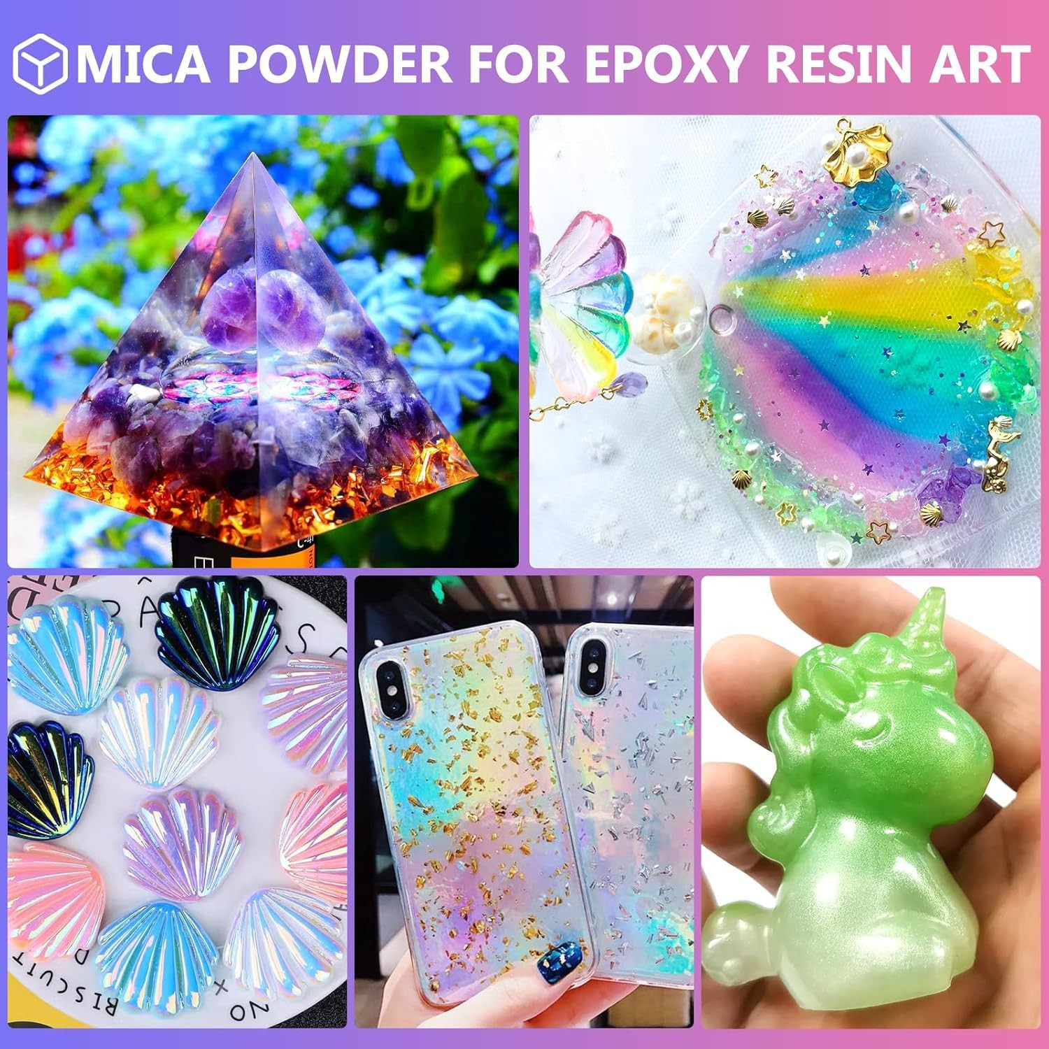 Mica Powder – 144 Colors – 10g/Bottle of Natural Pigment for 144Colors*10g