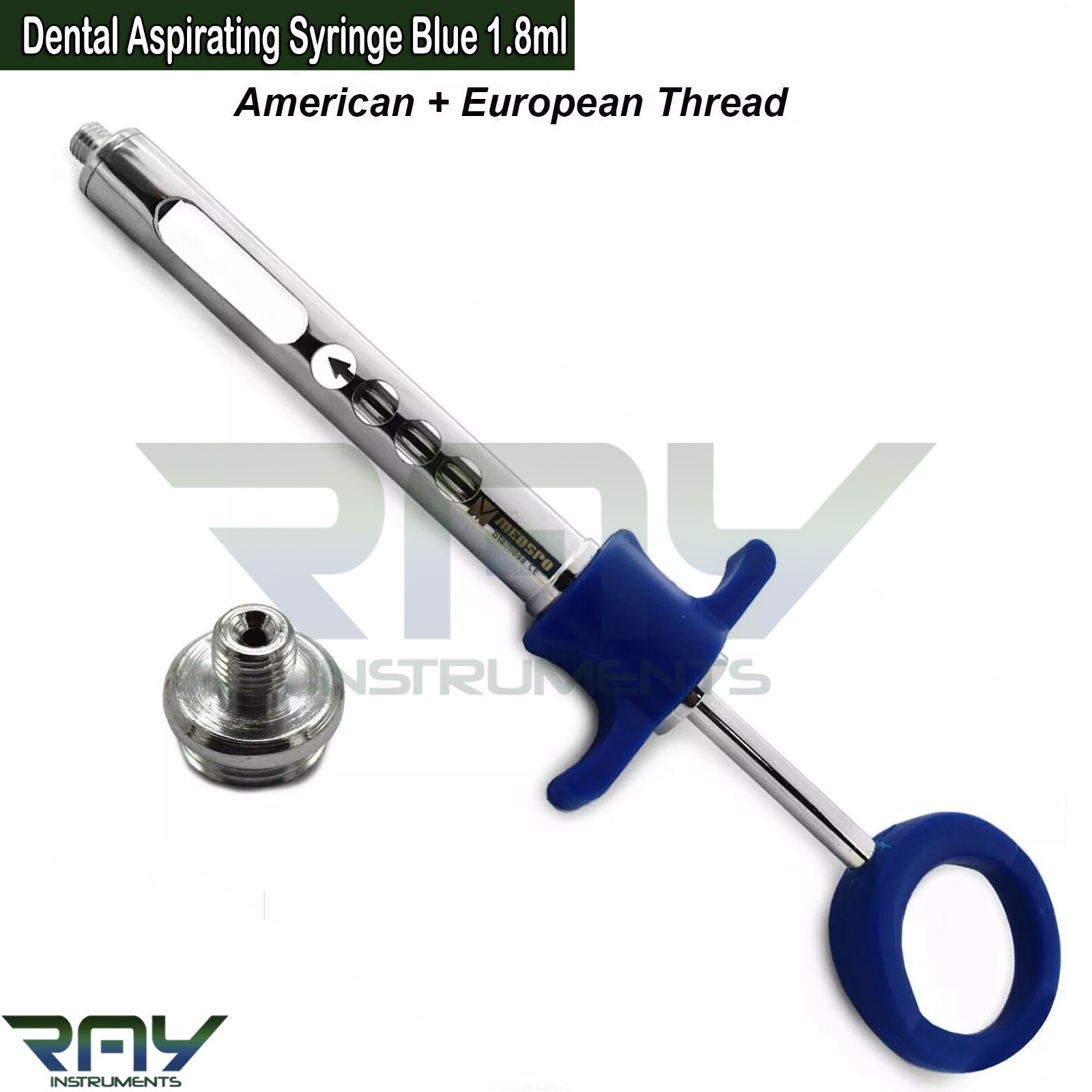 5 Pcs Dental Anesthesia Self-Aspirating Auto Passive Syringe Blue 1.8ml Dentist
