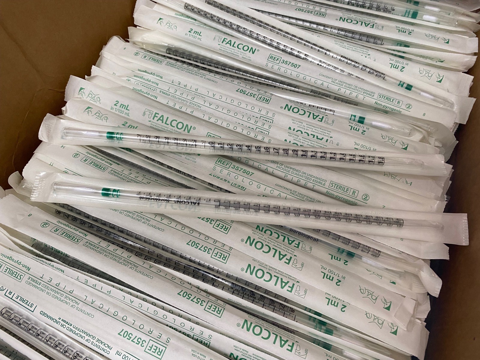 CORNING FALCON 2mL Disposable Serological Pipettes Plug PS 357507 (2600/cs)