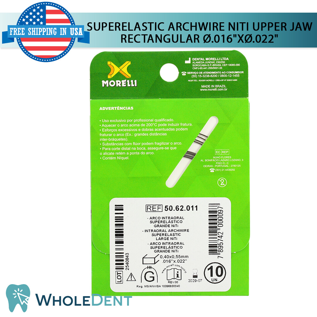 Orthodontic Dental NiTi Superelastic Intraoral Archwire Rectangular Wire Morelli