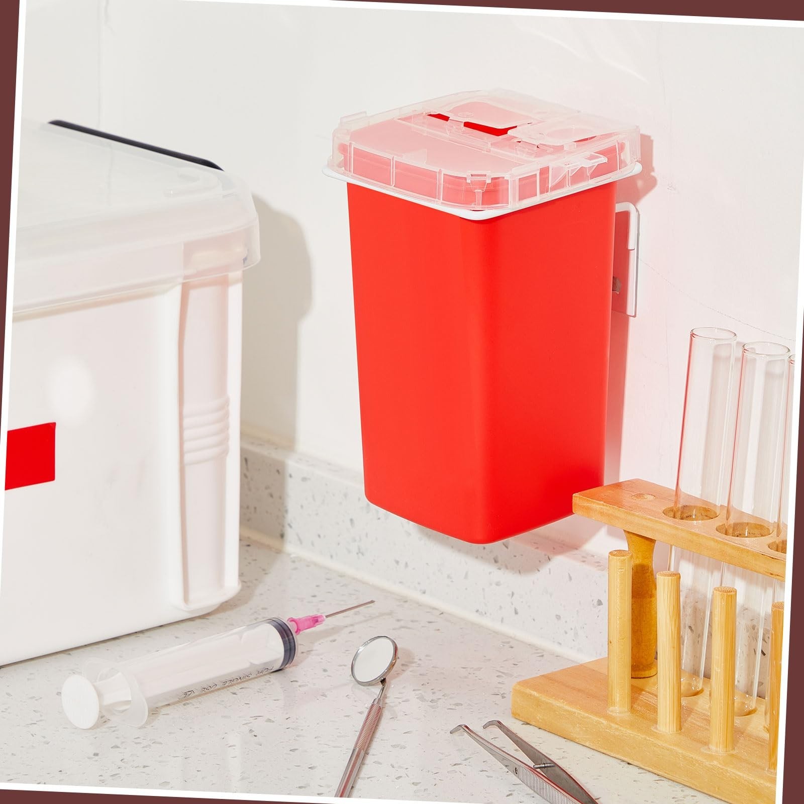 4 Pack Wall Mount Sharps Container Brackets for 1 Quart Stackable Disposal Units